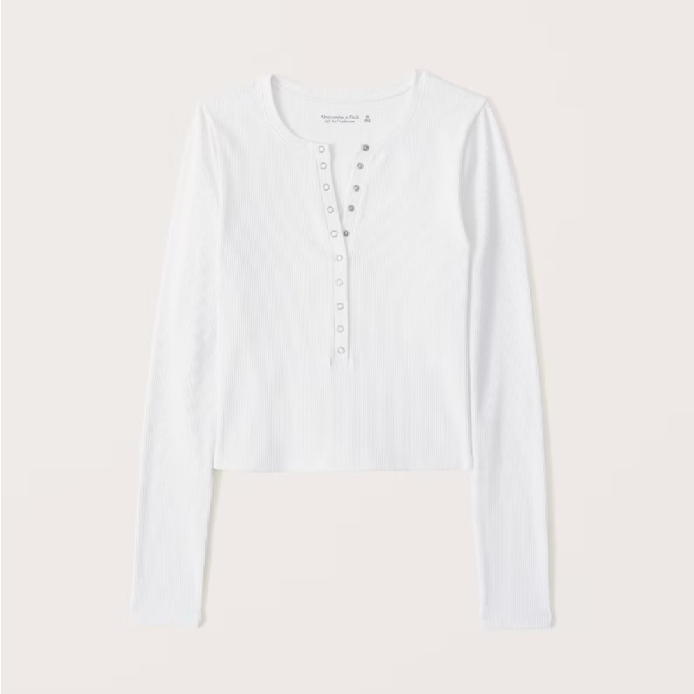 Abercrombie Women's Long-Sleeve Seamless Rib Fabric Henley